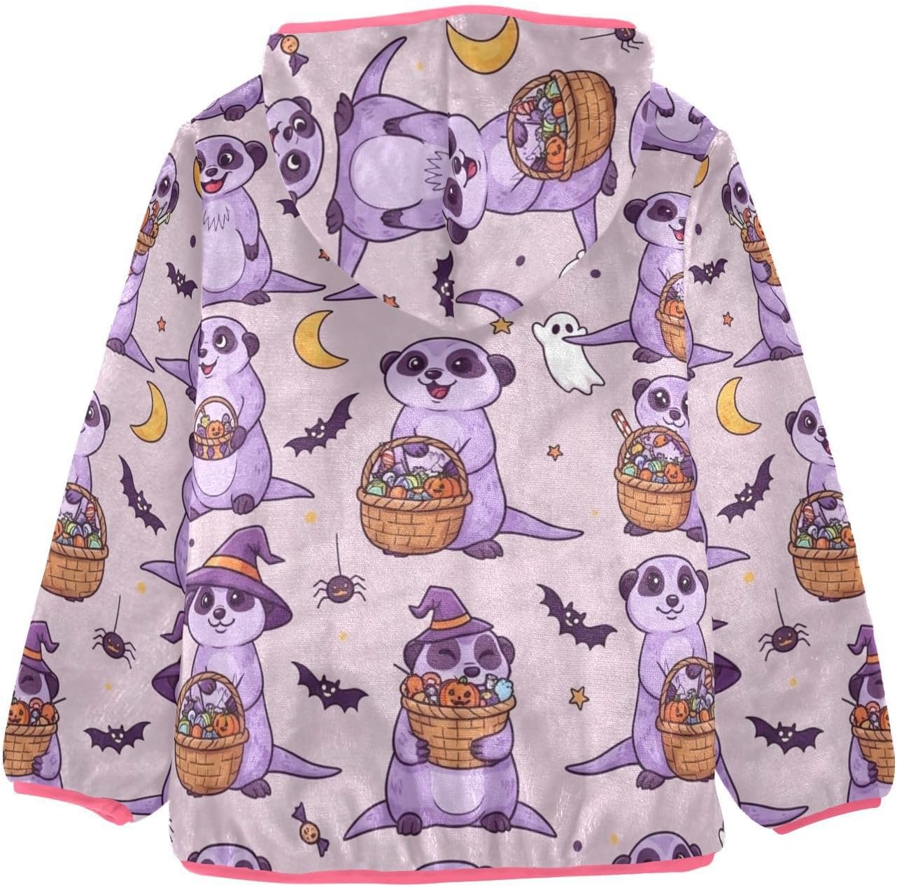 Lavender Meerkats and Baskets Toddler Fleece Zip Up Children Winter Coat