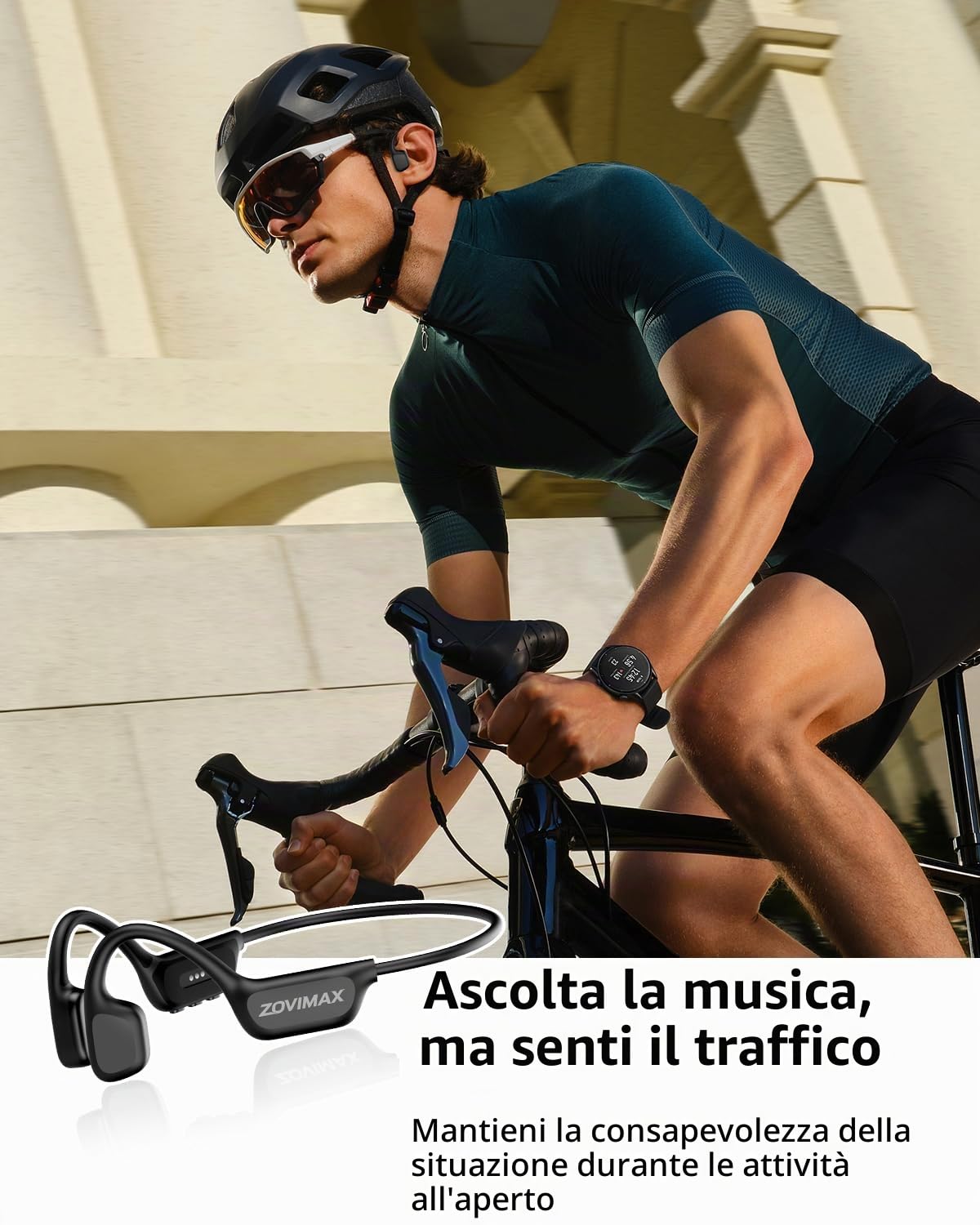 Cuffie a Conduzione Ossea Nuoto, IPX8, Bluetooth 6.0, MP3 8 GB | 12H Anti-Vento Open-Ear Cuffie Nuoto IPX8 Impermeabili, Sportive Auricolari MP3 Integrato, Piscina, Corsa, Ciclismo, Fitness