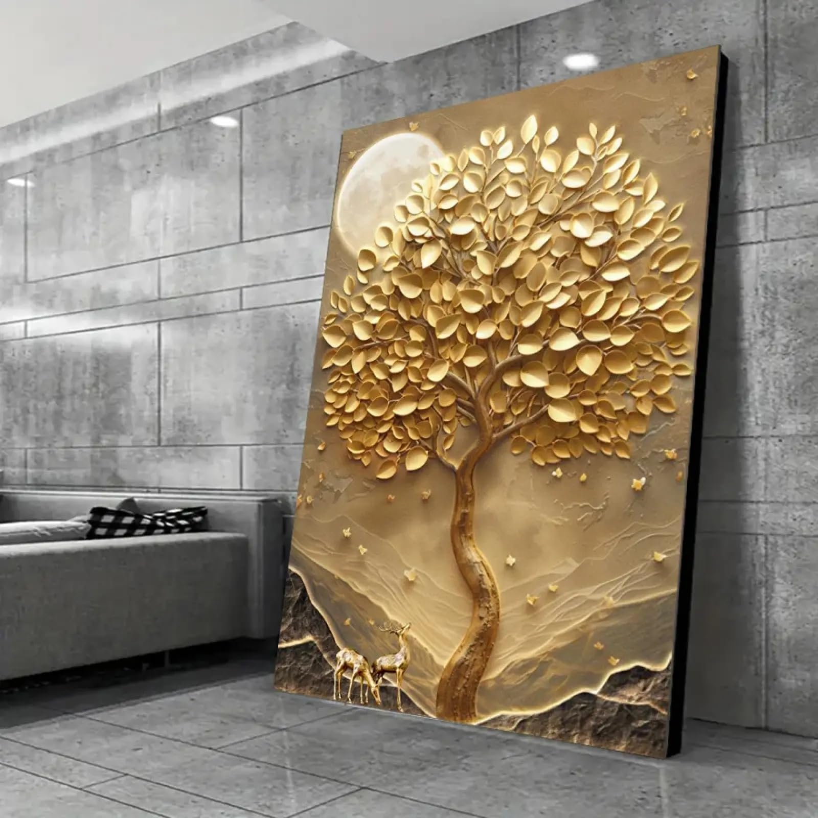 Impression sur toile moderne élan 70x100 cm avec cadre pour salon - 8