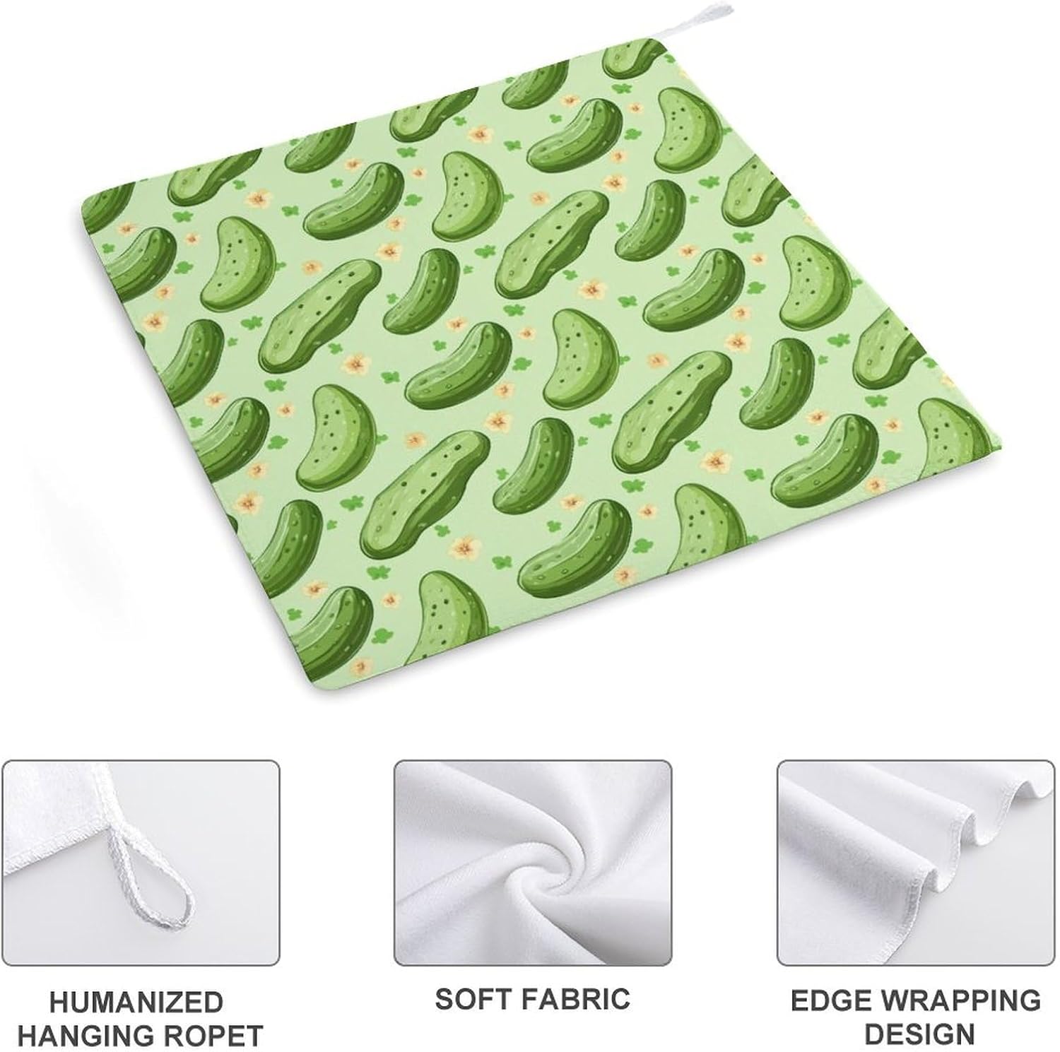 Cucumber Print Towel Hand Towels Decorative Towel for Bathroom Kitchen Shower Gym 4PCS
