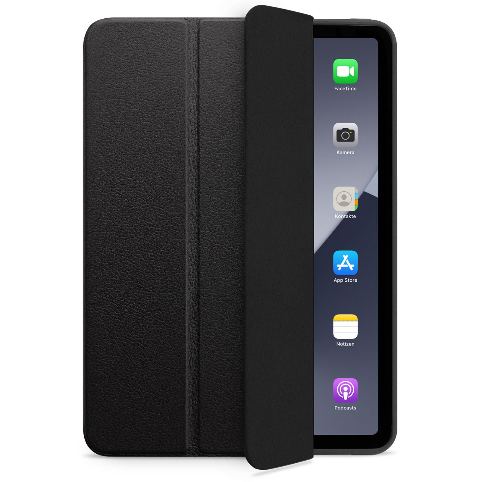 WIIUKA Etui do iPada Pro 13" (2025/2024) M5/M4, niemiecka skóra, etui skórzane, bardzo cienkie, Premium Smart Cover Case, czarne