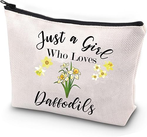 JYTAPP Bolsa de maquillaje de narcisos, flores de narciso, regalo para amantes de los narcisos, bolsa de cosméticos, regalo de primavera y jardín de