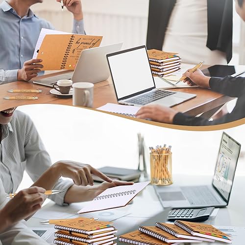 Miniatura 5 de Glenmal 20 juegos de regalo de agradecimiento navideño para maestras, cuaderno espiral de agradecimiento para profesoras de estudiantes, diario