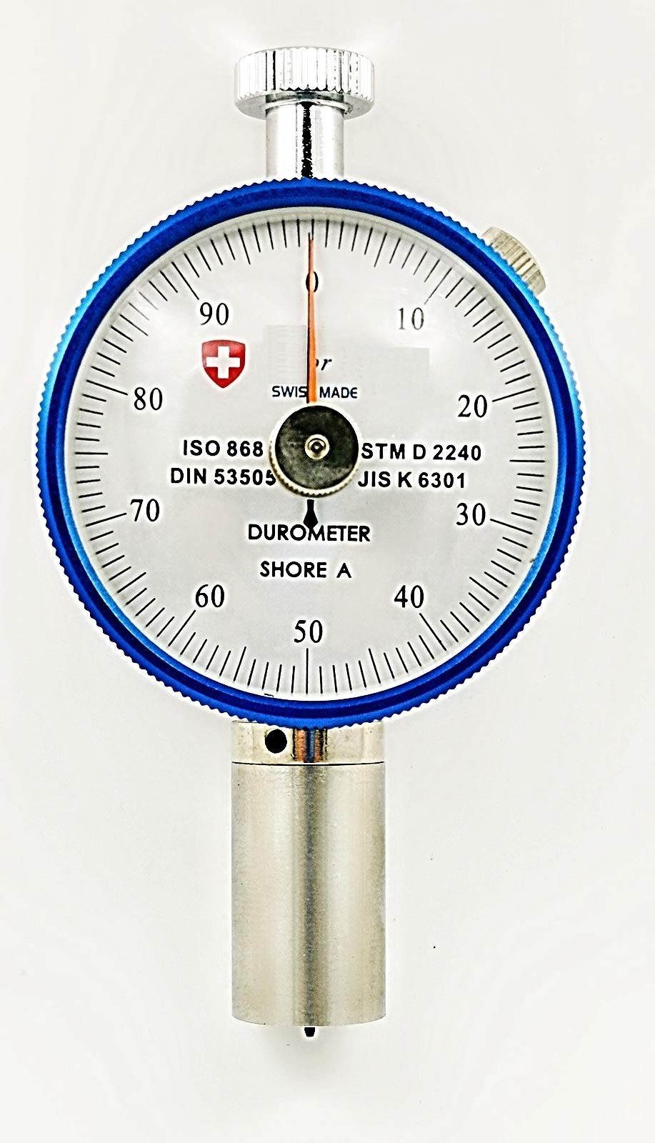 Swiss Durometer Rubber Hardness Tester Shore A with Peak Pointer 0-100 X 1HA with High Accuracy Test Block-picture-25