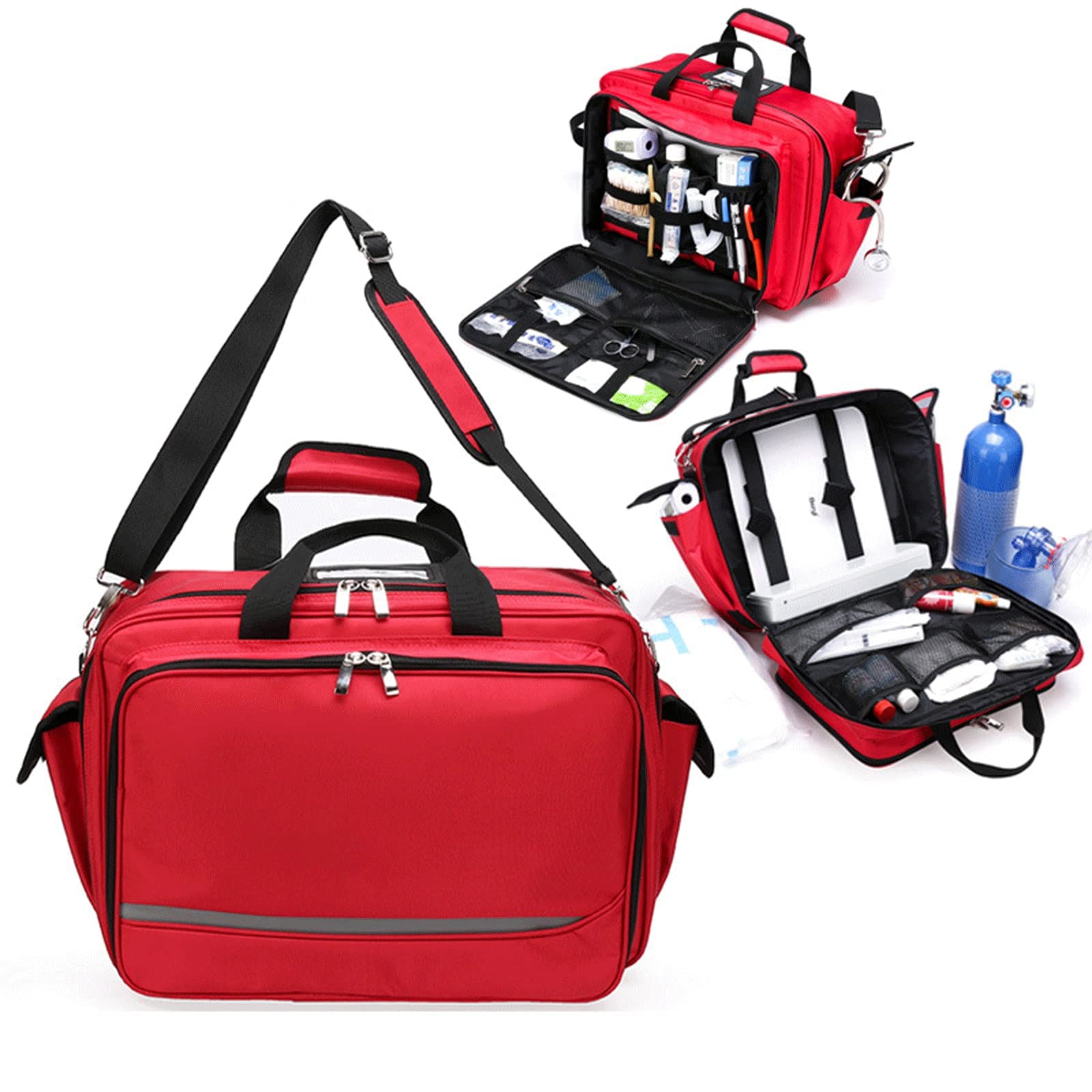 ETELIN Borsa per Infermiere Vuota, Borsa di Pronto Soccorso Portatile per Emergenza Borsa Medica per Borsa Clinica con Tasche Multiple per Forniture Mediche