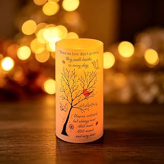 WSYEAR Memorial Candles Sympathy Gifts LED Flameless Cardinal Bereavement Candles for Loss of Loved One Sympathy Cardinal Gifts Battery Candle for Prayers
