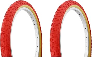 Lowrider 2 Bike Tires 20 x 2.125 Red/Gum Side Wall HF-143G.Bicycle Tires