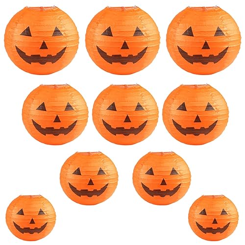 Kesoto Halloween Jack-O-Lantern Paper Lanterns Halloween Pumpkin Hanging Paper Lantern