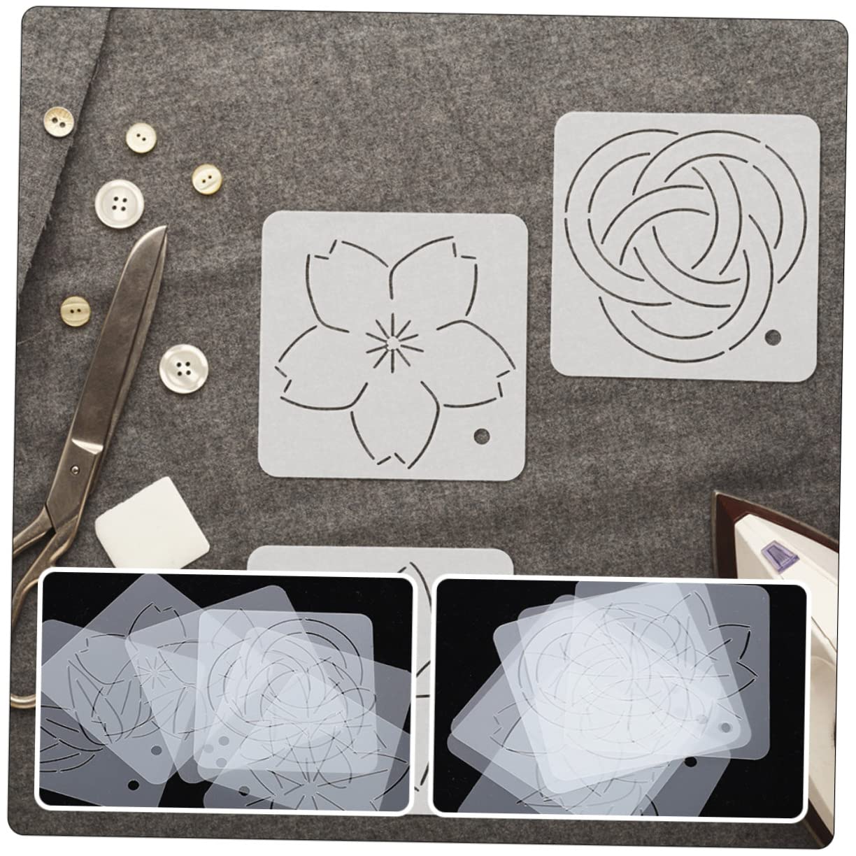 Lurrose 20piezas Plantillas De Acolchado Regla De Corte Para Costura Herramienta De Dibujo Acrílico Para Diseño y Remodelación De Ropa