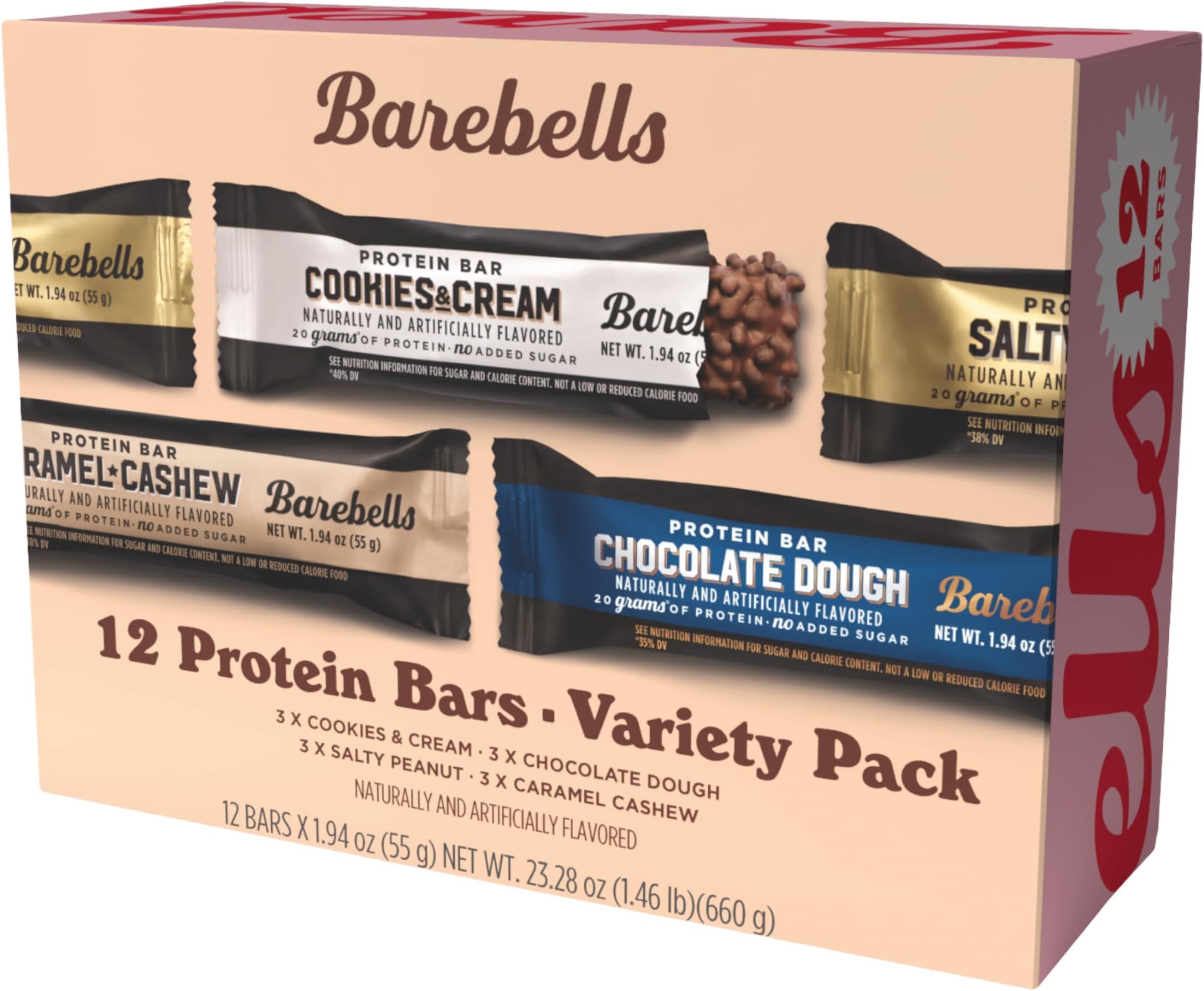 Amazon.com : Barebells Protein Bars Variety Pack - 12 Count, 1.9oz Bars