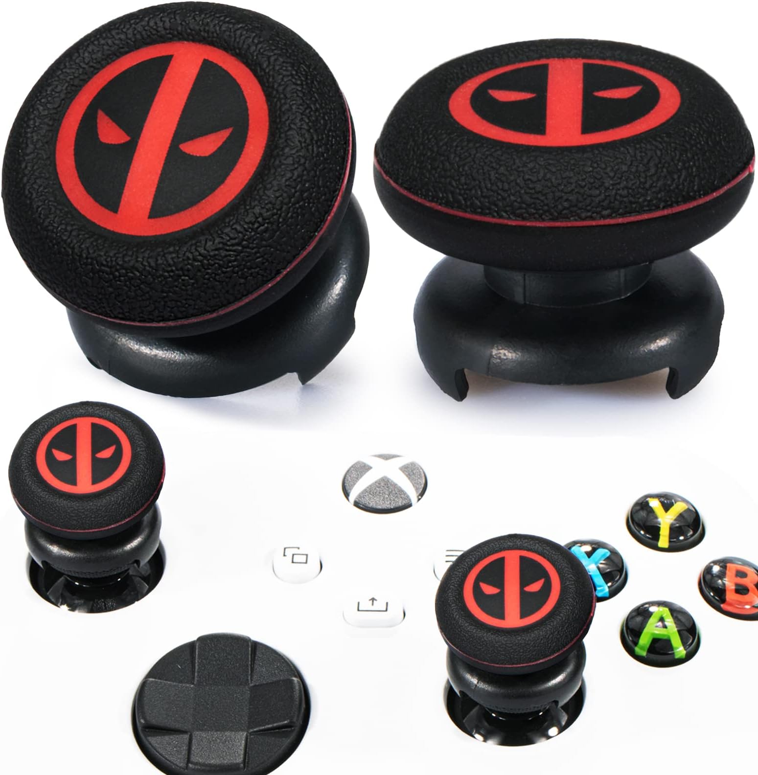 Playrealm FPS Thumbstick Extender & Printing Rubber Silicone Grip Cover 2 Sets for Xbox Series X/S & Xbox One Controller(Immortal)