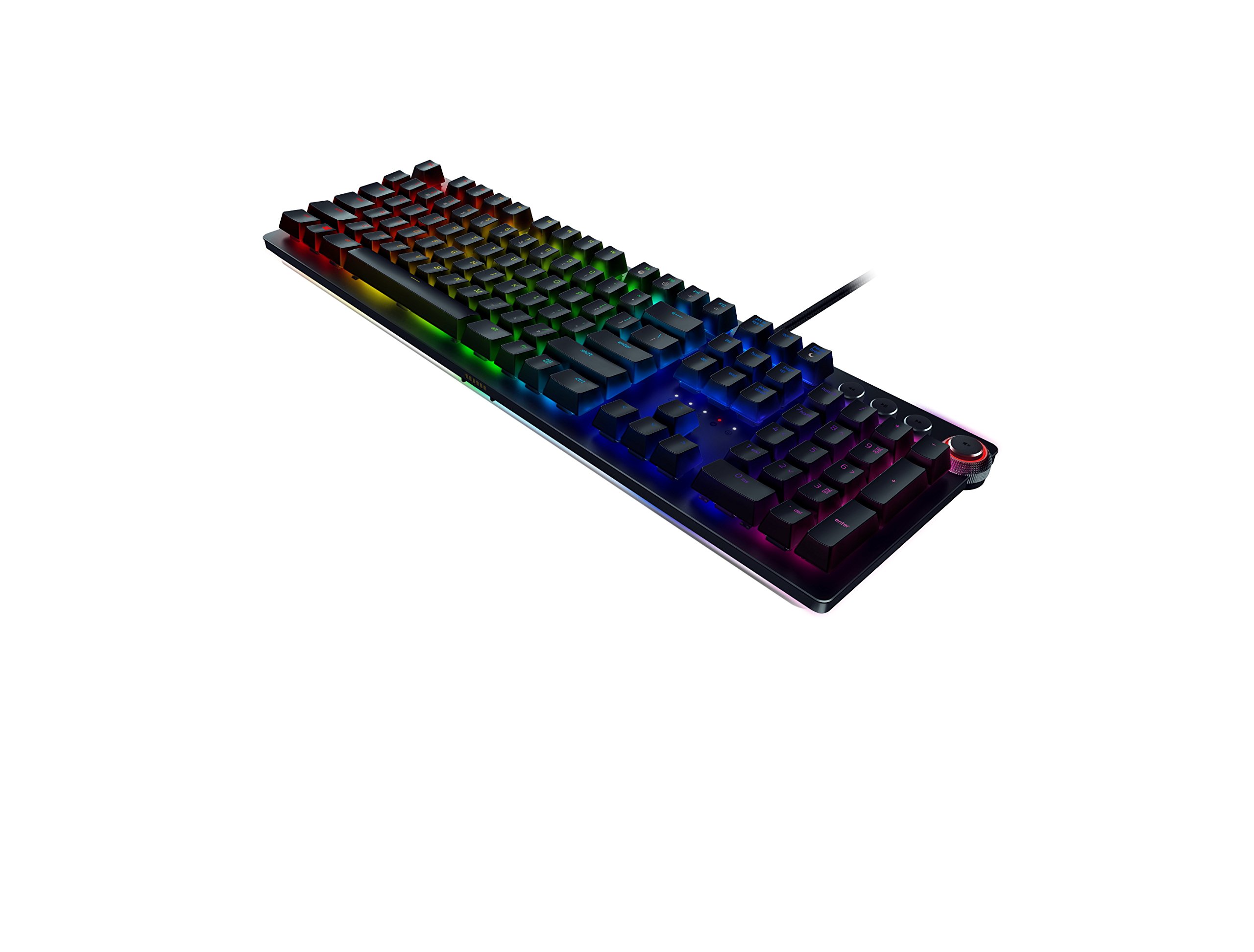Razer Huntsman Elite (Purple Switch) - Clavier de Jeu avec commutateurs opto-mécaniques (contrôle Rotatif, Repose-Paume éclairé, RGB Chroma) Clavier AZERTY | Noir