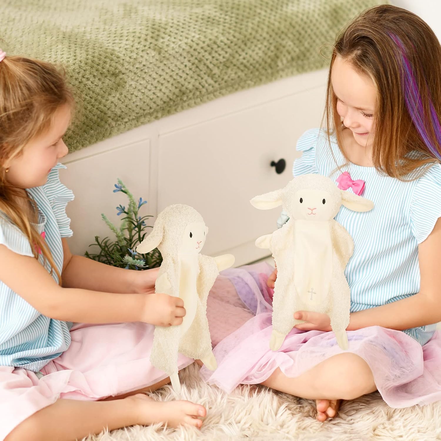 Panelee 2 Pcs Baptism Gifts Baby Blessings Lamb Security Blanket for First Communion, Christening Baptism Gifts Baby Showers - Image 7