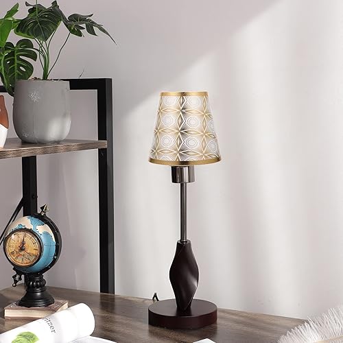 Miniatura 7 de Uonlytech Accesorios de escritorio Clip de tela en pantallas de lámpara Bouffant Pantalla de tela Decoración de luz Cubierta de lámpara para lámpara