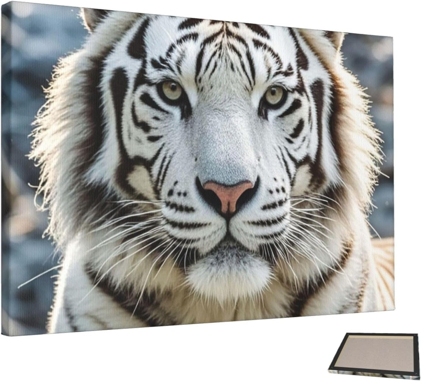 KCNDFOEPAV Wall Art for Living Room Decorative Painting Posters Wall Decor White Tiger Painting Modern Canvas Paintings Artwork for Walls Abstract Pictures for Hallway Office