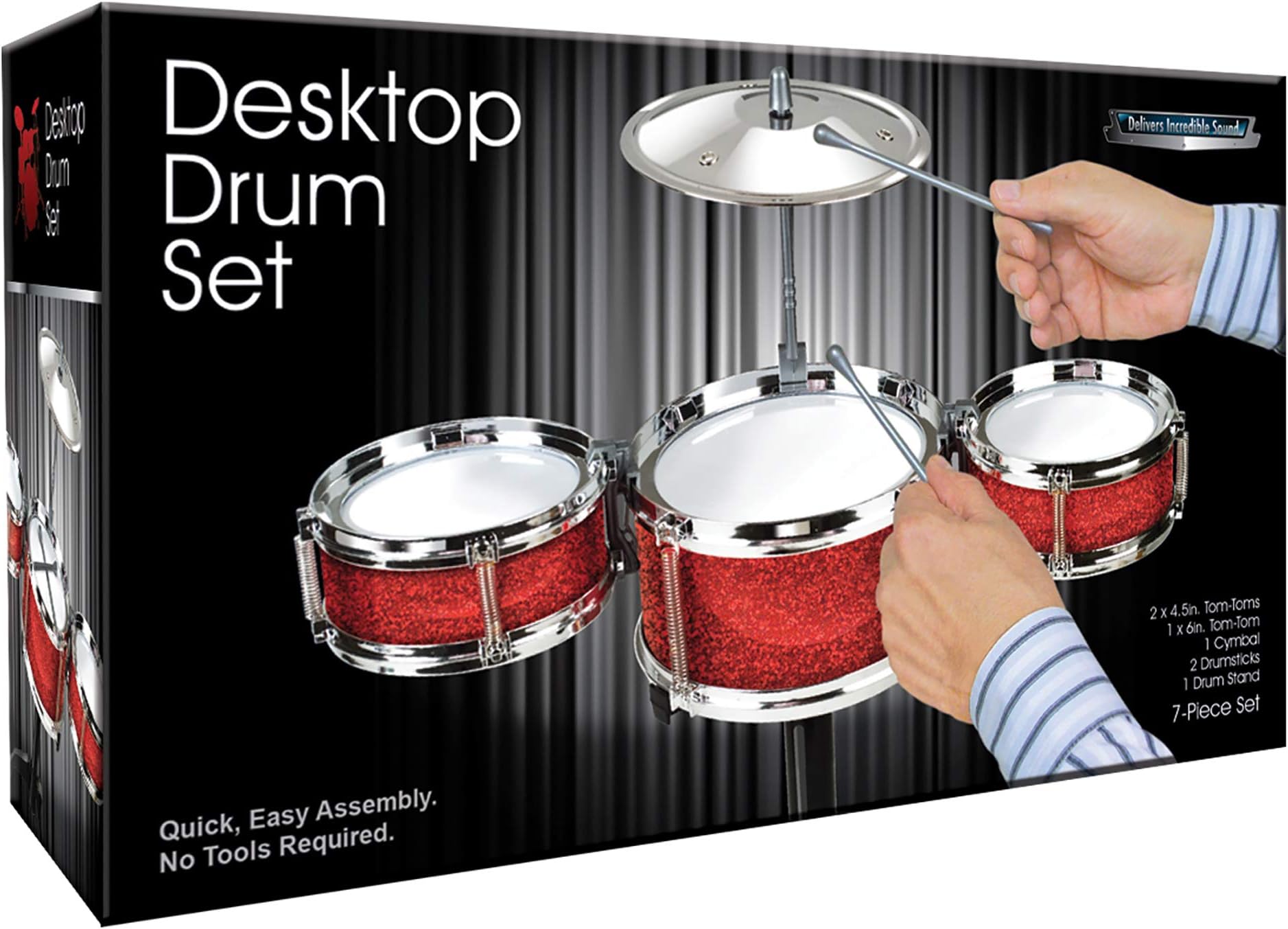 Funtime Gifts Desktop Drum Set (Red)