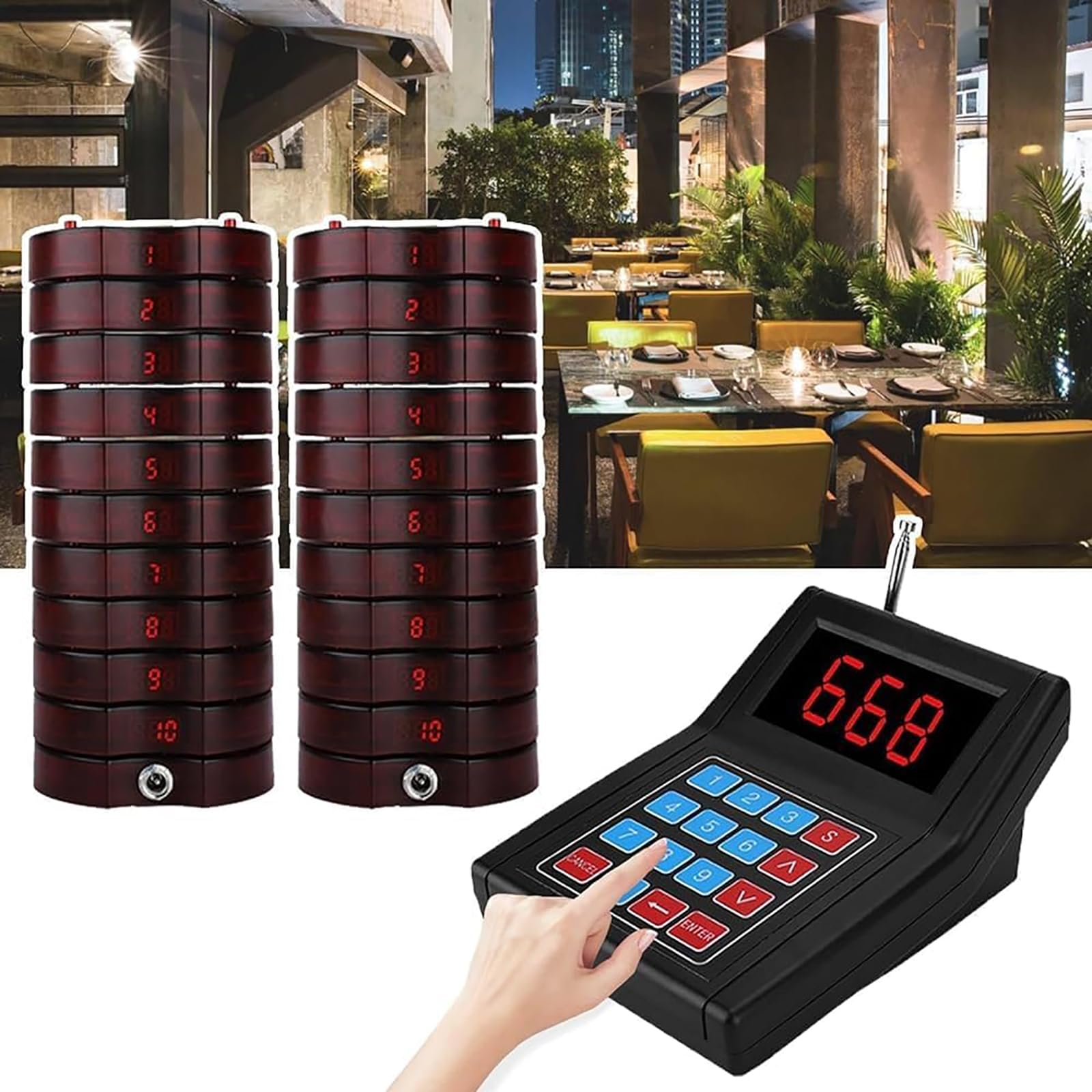Système de bipeurs pour restaurants éliminant l'attente avec 20 pagers sans fil