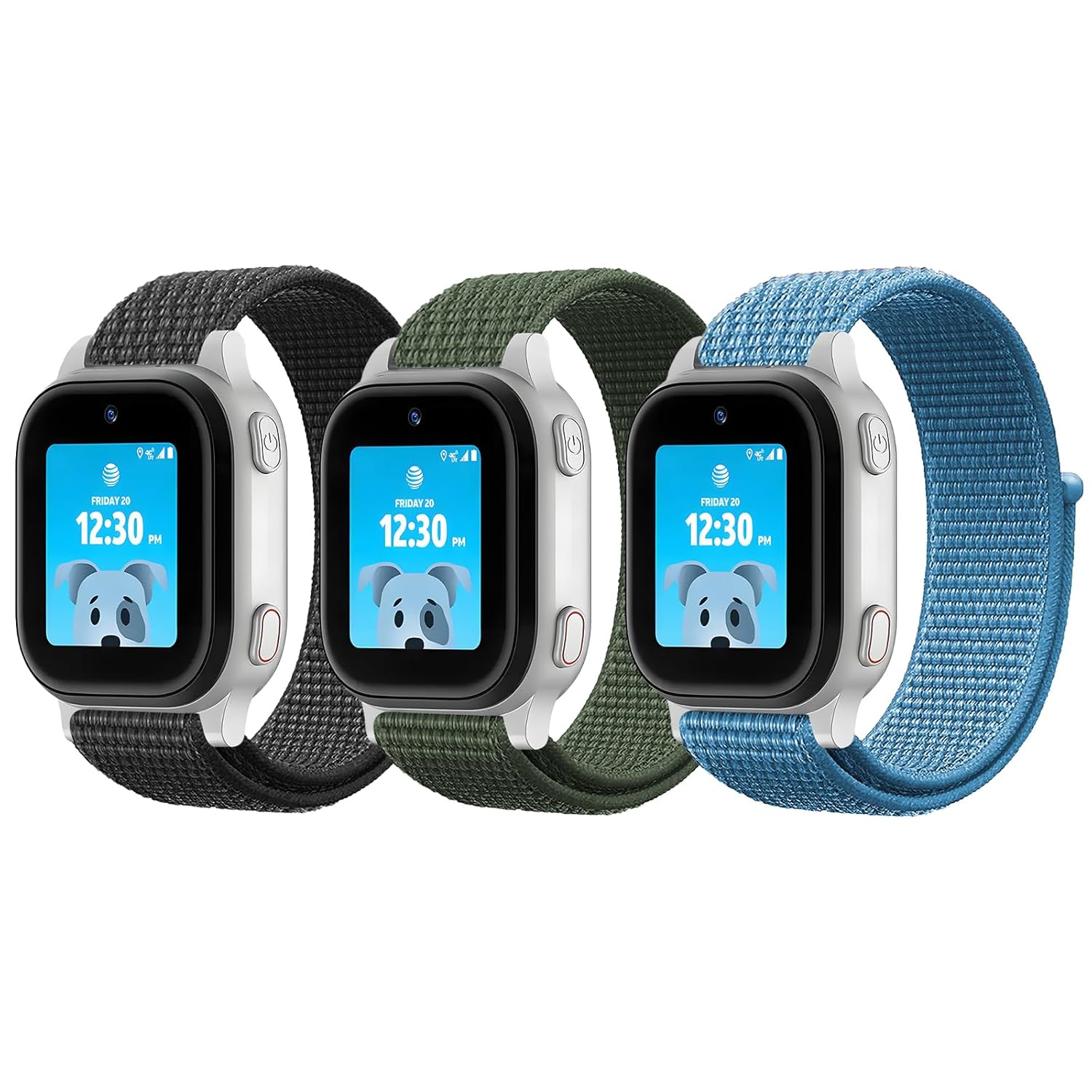 NewJourney Kids Nylon Bands Compatible with AT T amiGO Jr Watch 20mm Breathable Hook Loop Band for Girls