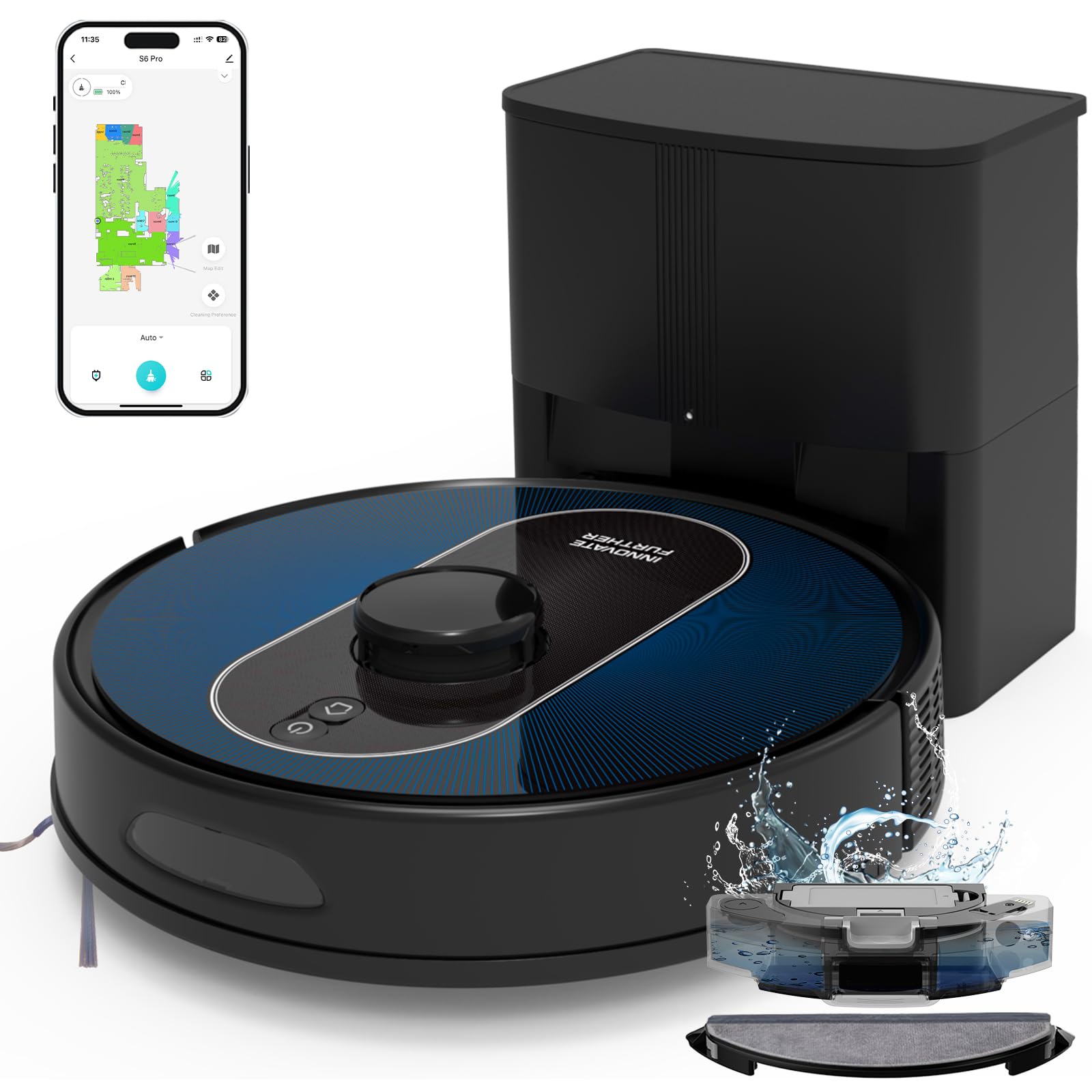 Brand Name: 3-in-1 Self-Emptying Robot Vacuum with LiDAR Navigation