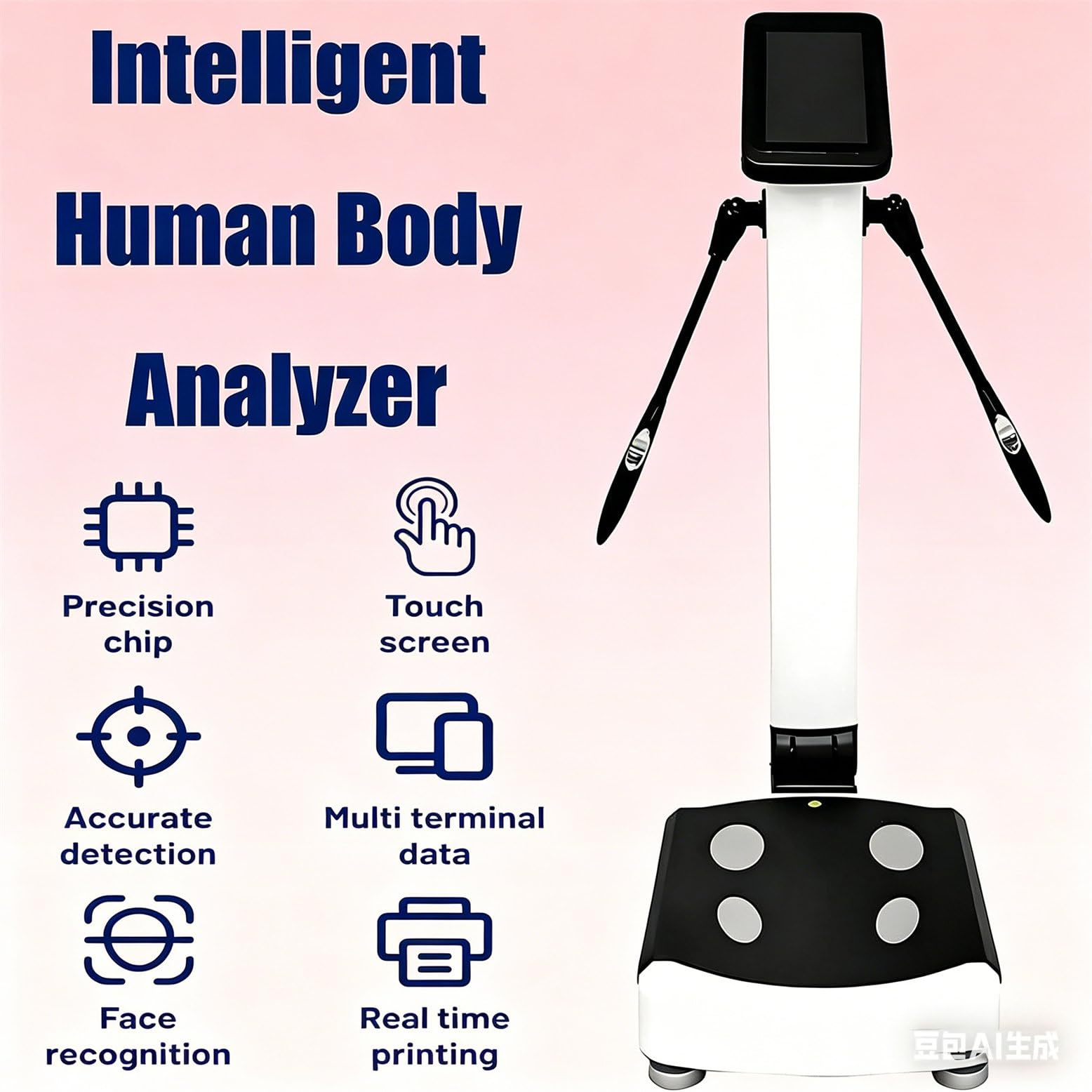 Körperfettwaage, 5-300 kg, Körperfettwaage, Körperfettanteilwaage für den Heimgebrauch, hochpräziser BMI-Analysator, 117 x 60 x 40 cm