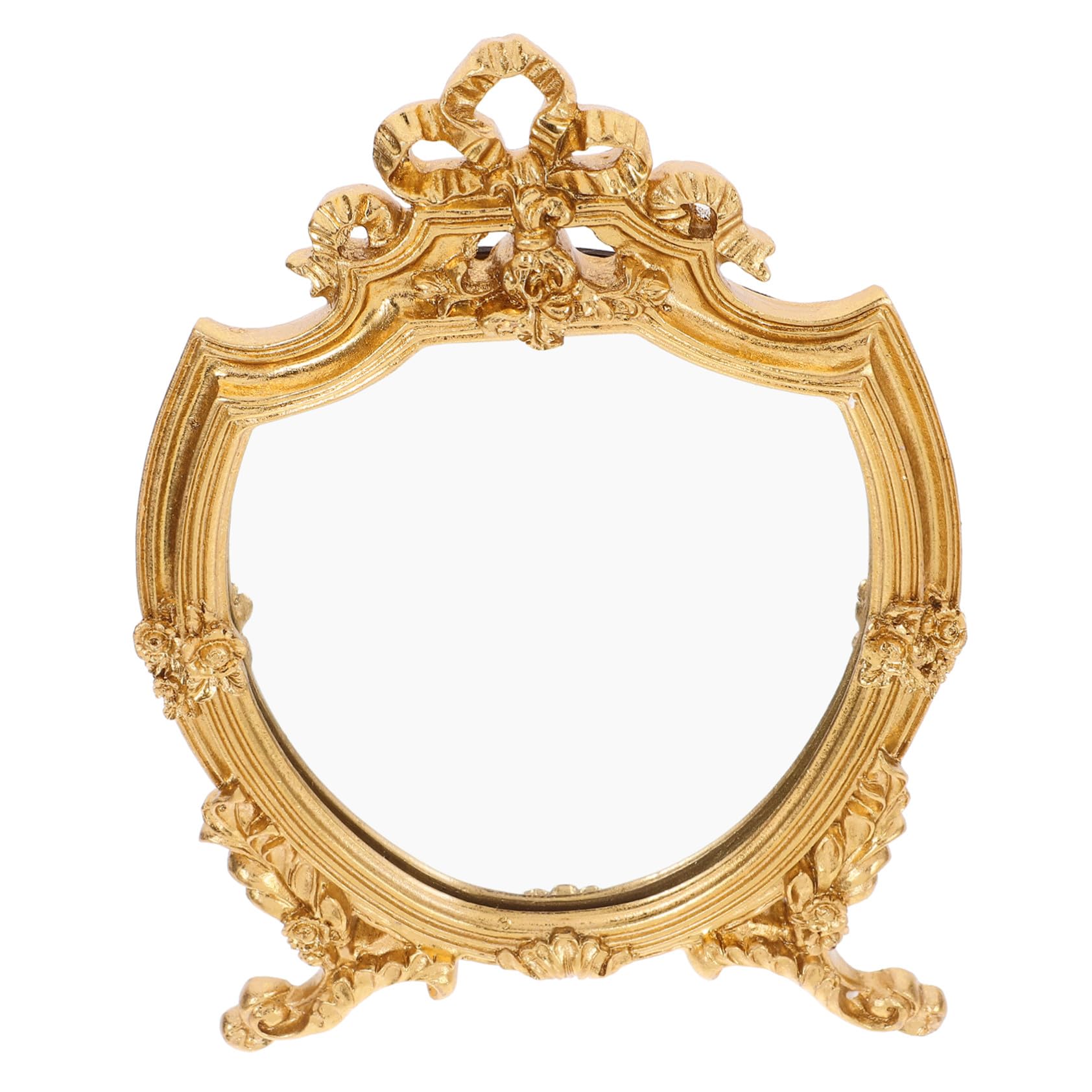 Miroir de maquillage vintage en résine sculptée haut de gamme