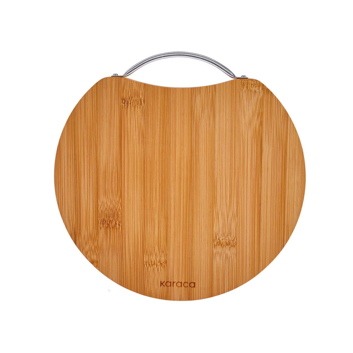 Karaca Owen Bamboo Round Chopping Board, Small, 25cmx25cm, Wood