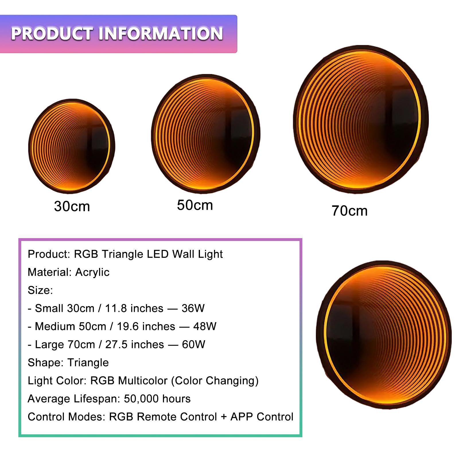Wciągająca Lampa Tunelowa 3D Infinity, Wielokolorowa Lampa ścienna Rgb, Fajna Lampa Artystyczna, Do Gier, Kina Domowego, Do Stworzenia Atmosfery Imprezy Circle-30cm