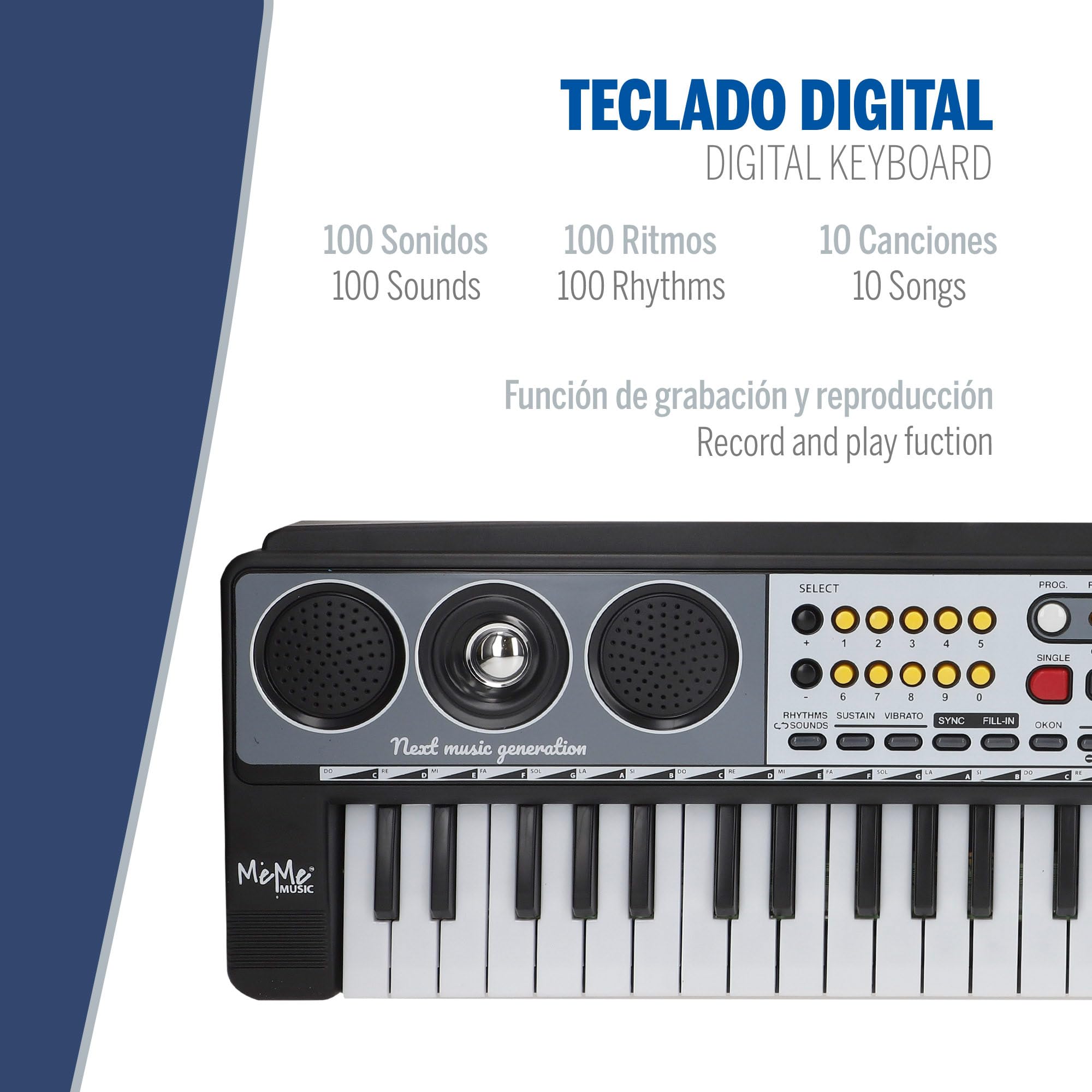 COLORBABY Meme Music Teclado para niños, 49 Teclas, Mide 54x17 cm, Aprender a Tocar el Piano, Teclados Infantiles, Instrumentos Musicales, Juguetes educativos 5 años (47185)