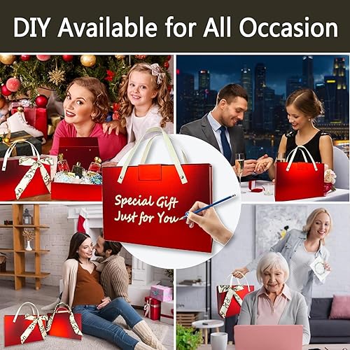 Miniatura 5 de Joyscoop Caja de regalo roja paquete de 2 cajas de regalo grandes de 11 x 7.6 x 3.5 pulgadas con tapas, cajas de regalo magnéticas para Navidad,