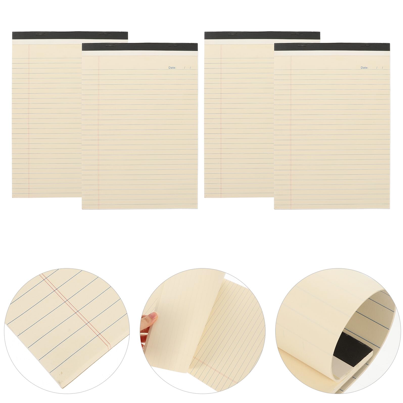 Blocco Note Memo A4 4 Pezzi Carta Beige Facile da Scrivere e Conservare Quaderno per Ufficio e Pianificazione