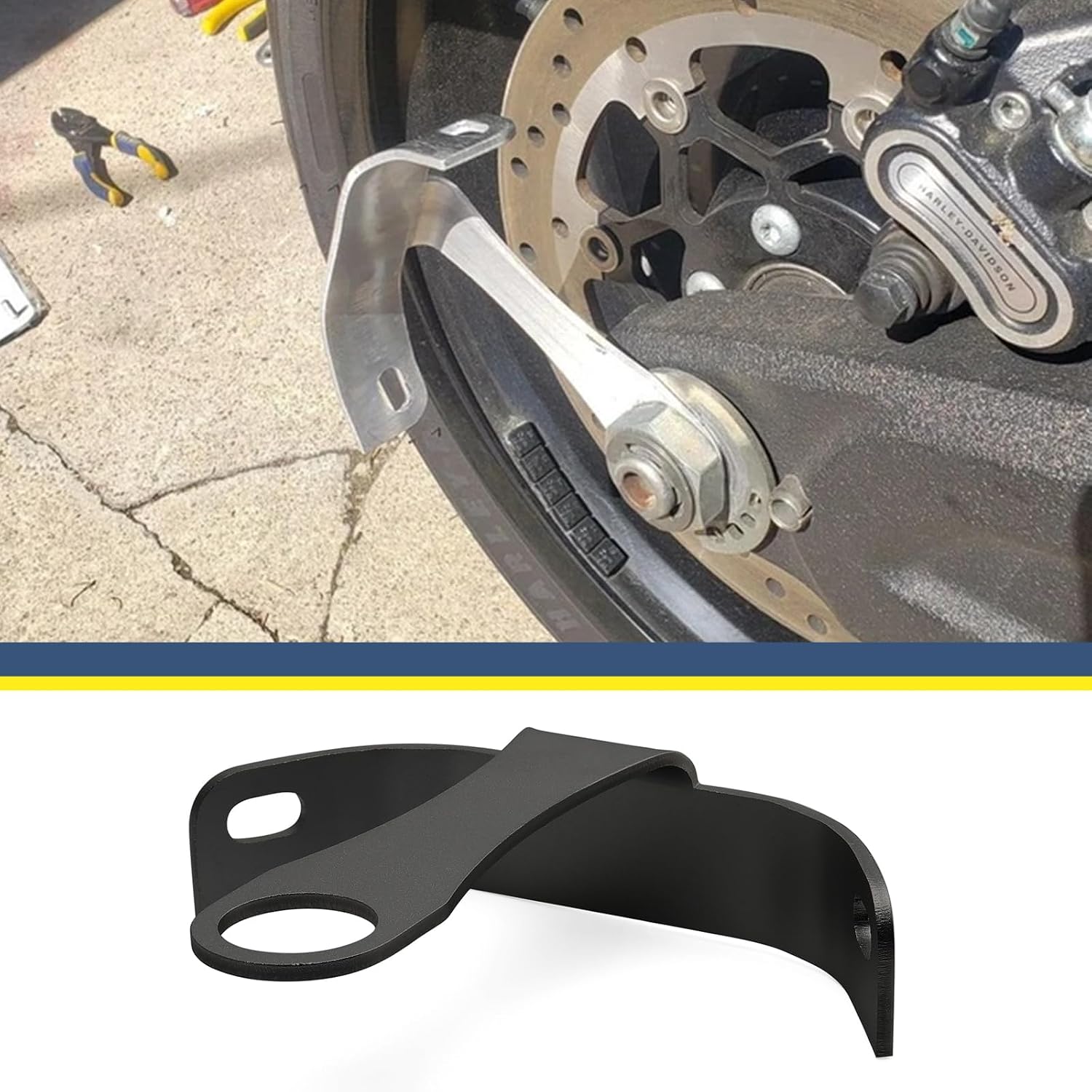 Motorcycle Side License Plate Tag Bracket License Plate Holder Mount Curved Fit For Harley Sportster Dyna Softail V rod Custom Cruiser Bobber Chopper Universal (Black)