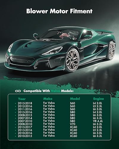 Vista 1068 de SCITOO 700188 Reemplazo del motor del ventilador HVAC con jaula de ventilador para Toyota Tacoma 2005-2015, reemplazo OE - 87103-04043, 87103-04044