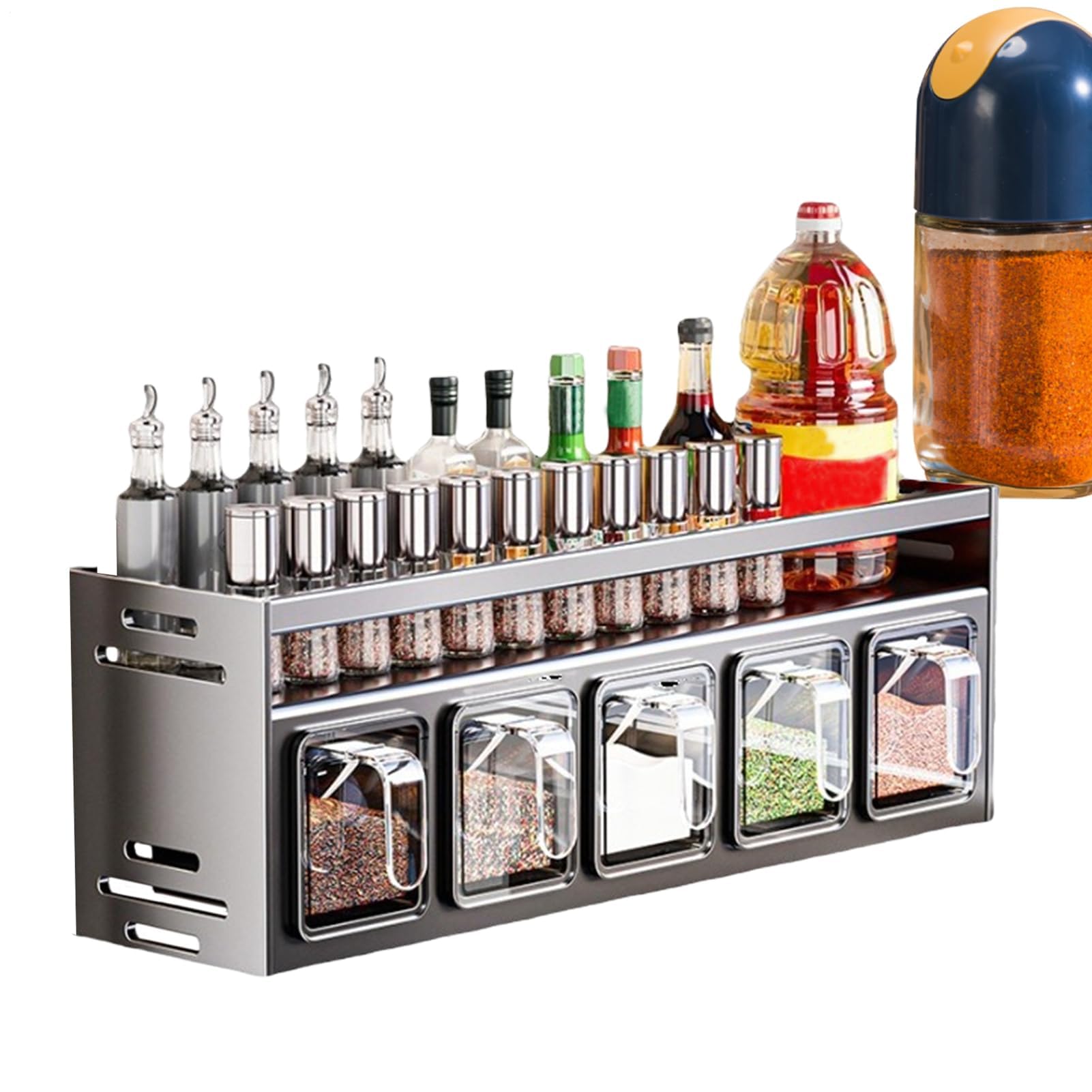 SVFOEBJM Kitchen, Seasonal Rack, Punch-Free Wall Mounted Holder, Multifunctional Bathroom Shelves for Storage, Rack with Large Capacity for Kitchen Wall Cabinet