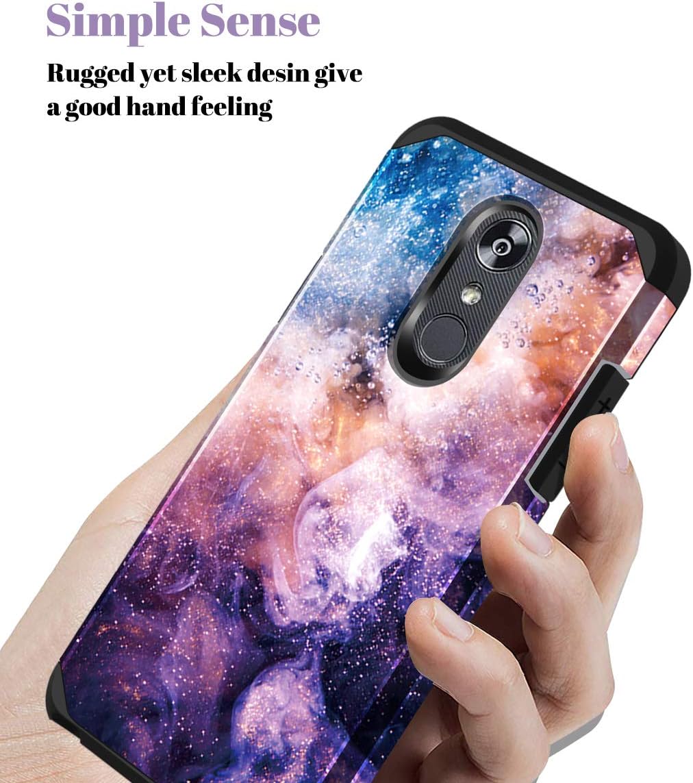 Fingic LG Stylo 4 Case, LG Stylus 4 Case, LG Stylo 4 Plus Case,LG Q Stylus Case, Nebula Design Hybrid Hard PC Soft Rubber Bumper Anti-Scratch Shockproof Protective Case Cover for LG Stylo 4, Black