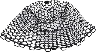 Fishing Net, 14.9x12.6in Replacement Fishing Net Deepened Soft Flexible Black Rubber Fishing Landing Mesh for Angler Freshwater Saltwater