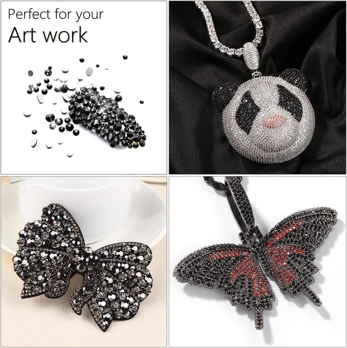 10000PCS 2mm Black Resin Rhinestones for Crafting Pure Black Flat Back Jelly Stones Bulk SS6 Non-Hotfix Dark Black Diamonds Gems Charms for Nails Face Eyes Makeup Tumblers Bottles DIY Crafts - Image 6