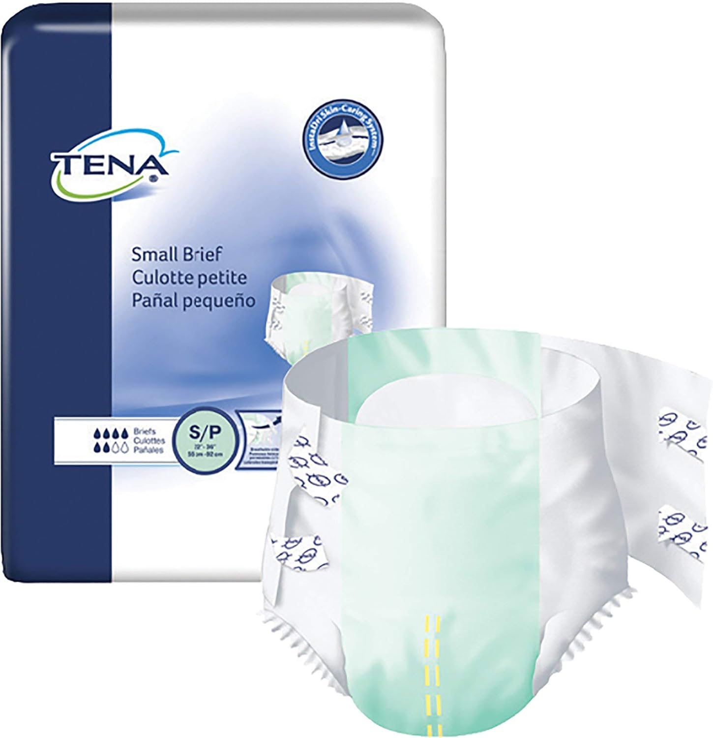 Tena Small Brief Adult Incontinence Brief S Moderate Absorbency Mat Body Shape, 66100, Moderate to Heavy, 96 Ct