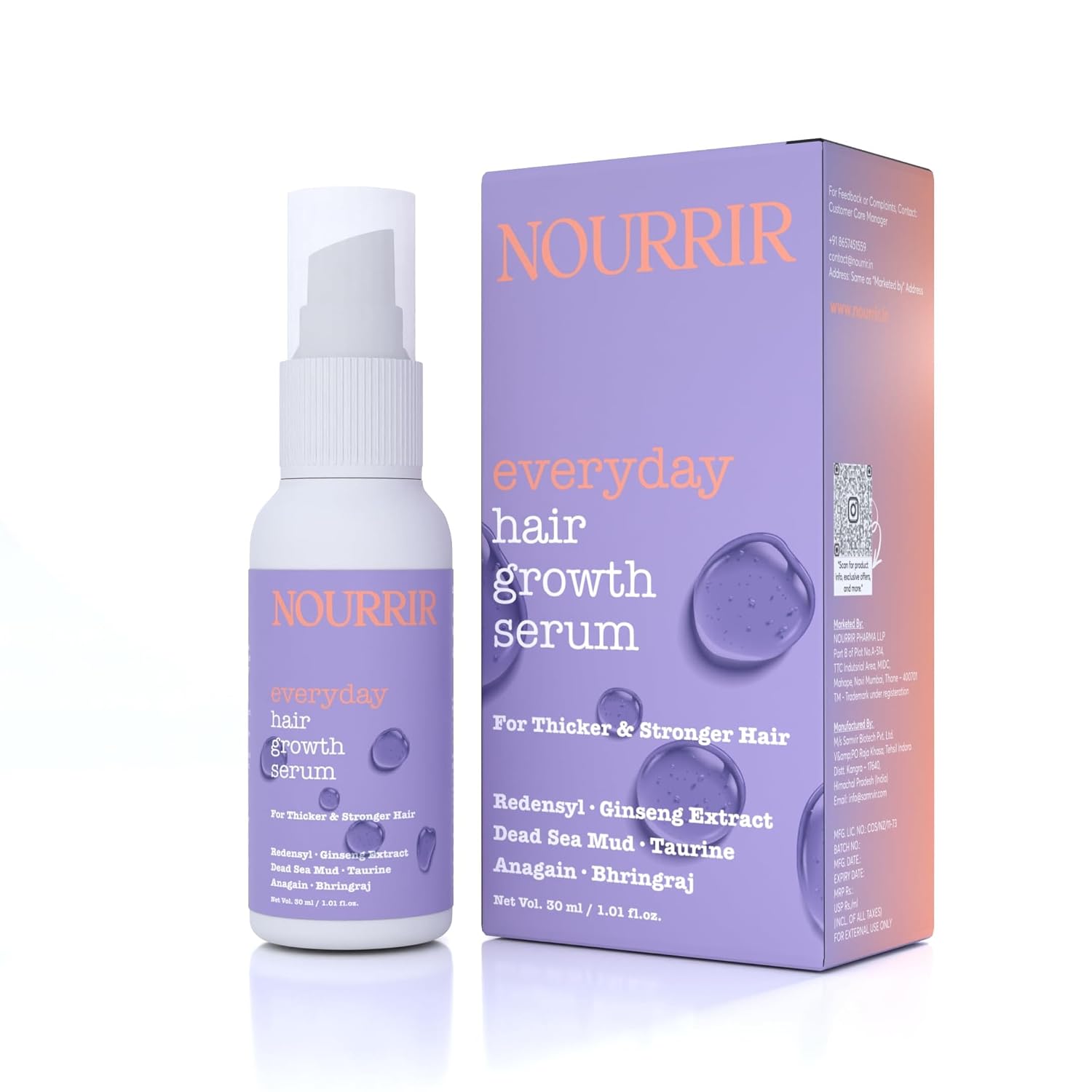 Everyday Hair Growth Serum Unisex Supports Visibly Thicker and Stronger Hair Reduces Hairfall, Stimulates Follicles, Enhances Density Lightweight and Fast-Absorbing 30 ml (Pack of 1) Clear