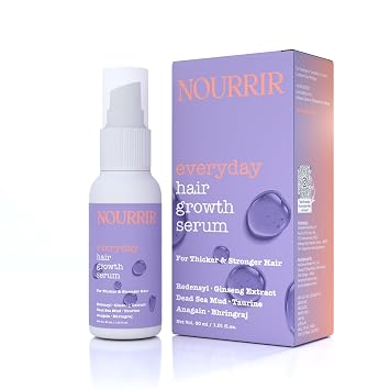 Everyday Hair Growth Serum Unisex Supports Visibly Thicker and Stronger Hair Reduces Hairfall, Stimulates Follicles, Enhances Density Lightweight and Fast-Absorbing 30 ml Pack of 1 Clear
