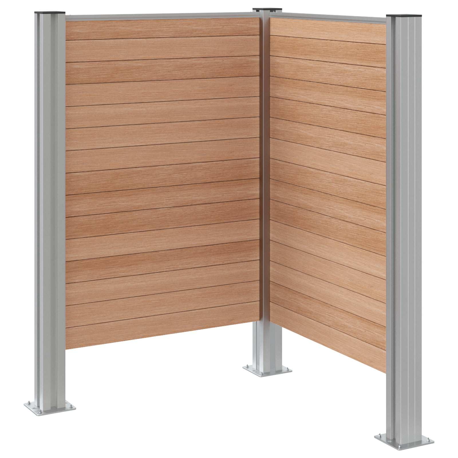 Mülltonnenzaun Braun 85 x 85 x 115 cm aus Aluminium und WPC, wetterfest, erweiterbar, stabile Mülltonnenbox für Garten, Vorgarten, Terrasse und Außenbereich