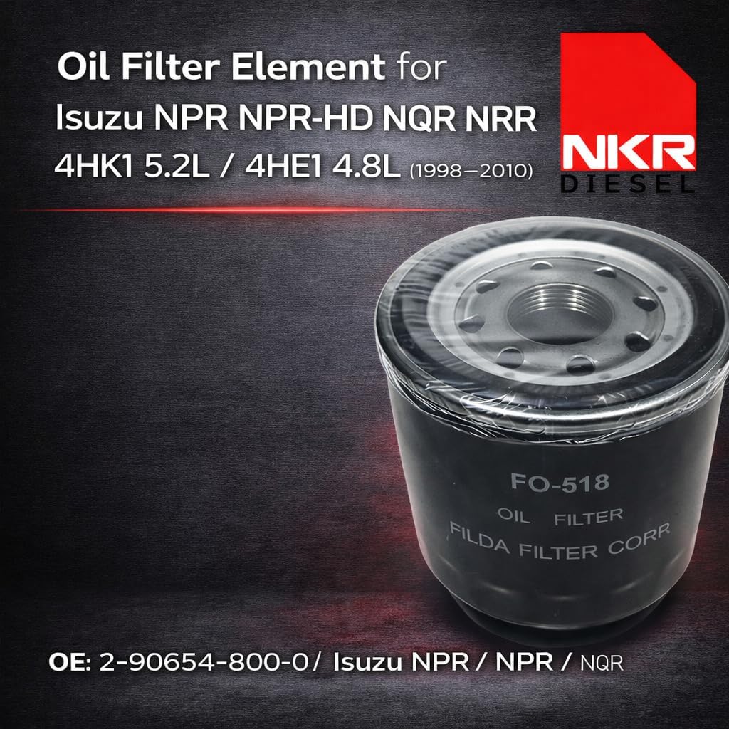 Element Oil Filter | Engine Oil Filter Element | for Isuzu NPR, NPR-HD, NQR, NRR | 4HK1 5.2L & 4HE1 4.8L (1998–2010)