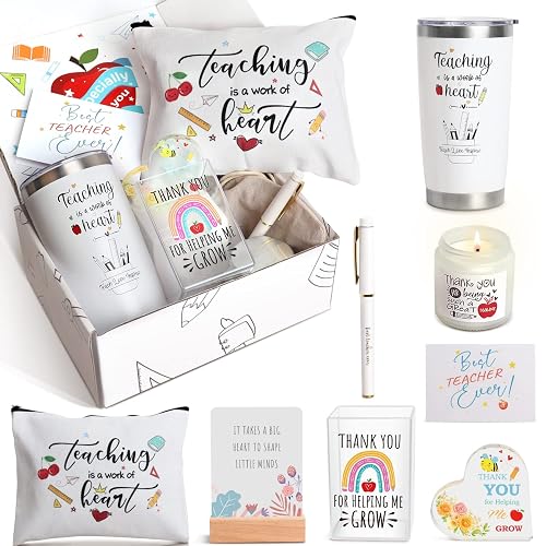 UAREHIBY 10 PCS Best Teacher Appreciation Gifts for Women,20 OZ