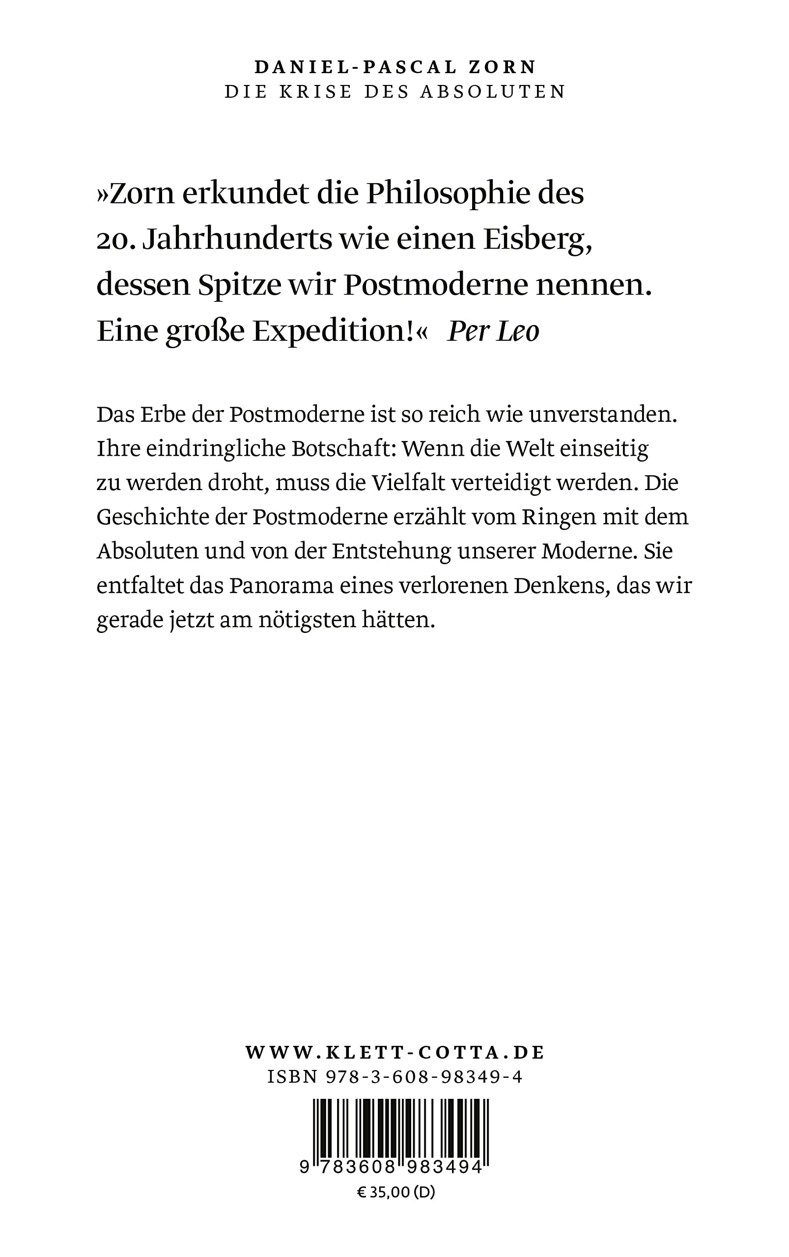Die Krise des Absoluten: Was die Postmoderne hätte sein können