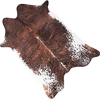 Vista 10 de MACEVIA Alfombra de cuero de vaca con lindo estampado de vaca, decoración occidental para sala de estar, dormitorio, alfombra de área sintética