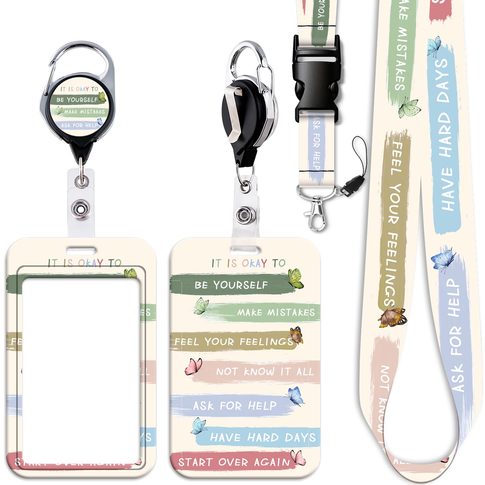 Galaxy Constellation ID Badge Holder With Lanyard & Retractable Reel - For Nurses, Teachers, Office