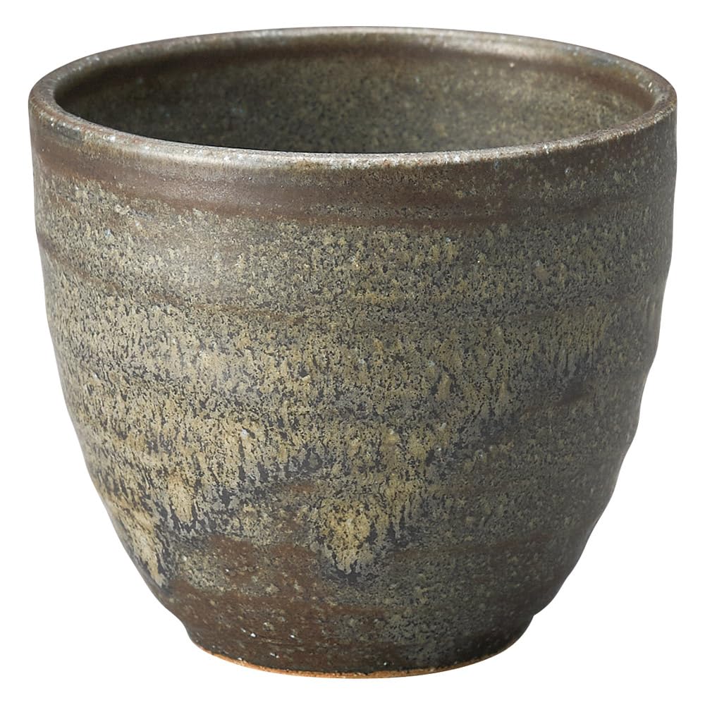 Shigaraki Ware Tea Cup Black Kiln Change Hechimono 10oz Handmade Japan