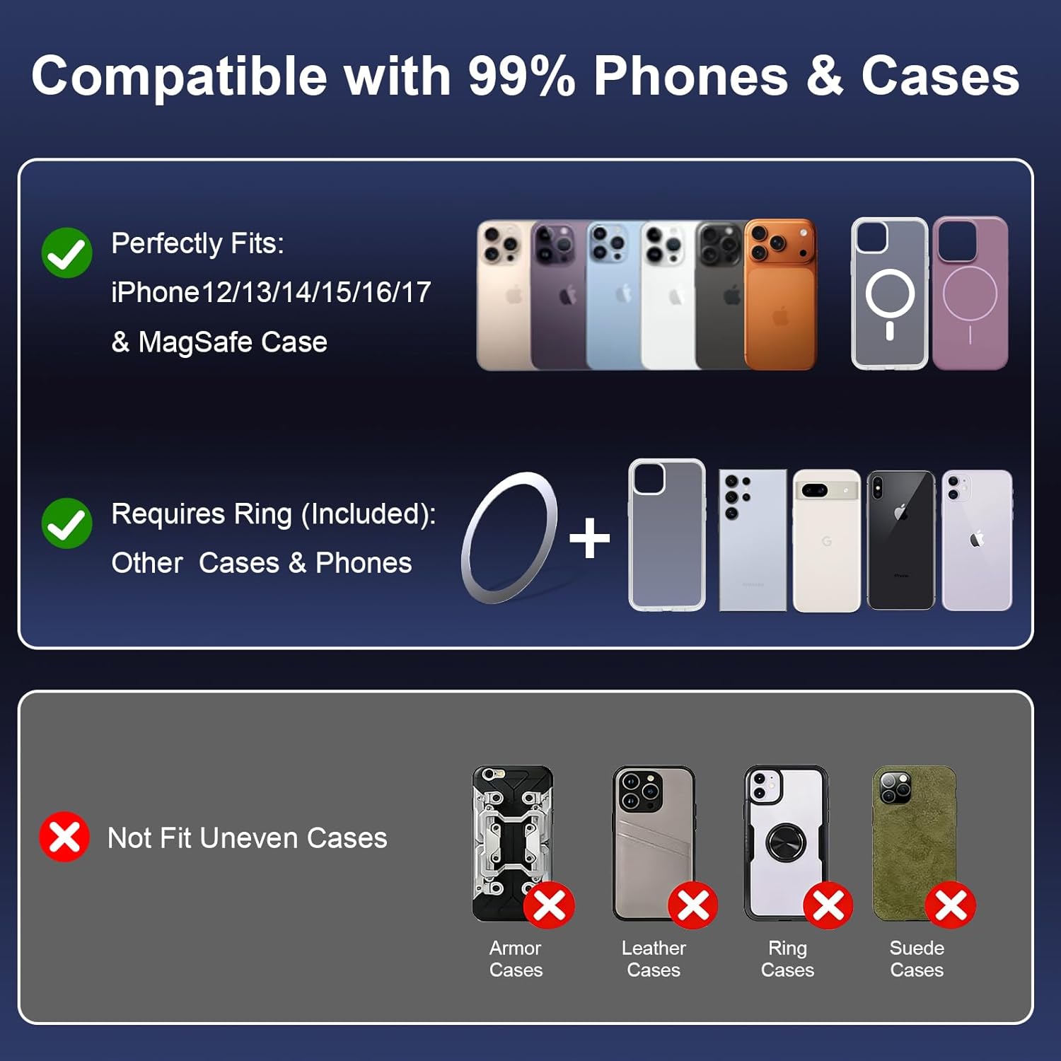 [2026 NEW] for MagSafe Car Phone Holder,Upgraded Magnetic Suction Cell Phone Mount for Dashboard Windshield Screen,Tesla Truck Van GPS Stand Cradle for iPhone 17 Pro Max 16 15 14 13 12 Samsung Android