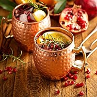 Vista 6 de Moscow Mule - Juego de tazas de 9 a 20 onzas de acero inoxidable 304 con 4 popotes, 1 jigger, gran comedor, barra de entretenimiento, juego de 4
