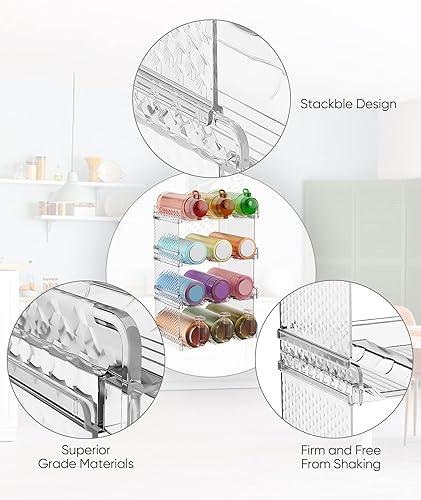 Miniatura 4 de Organizador de botellas de agua, soporte apilable para botellas, estante de almacenamiento para gabinete, organizador de almacenamiento de plástico