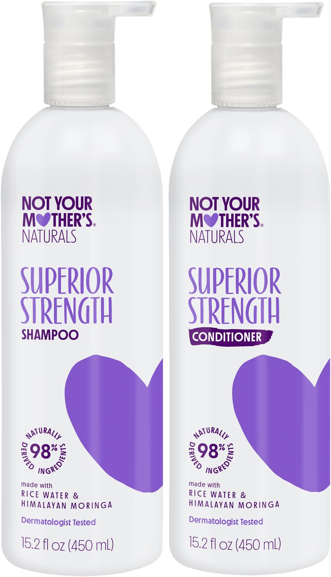 Naturals Superior Strength Shampoo & Conditioner Set - 15.2 fl oz - Sulfate-Free Hair Products - Rice Water & Himalayan Moringa